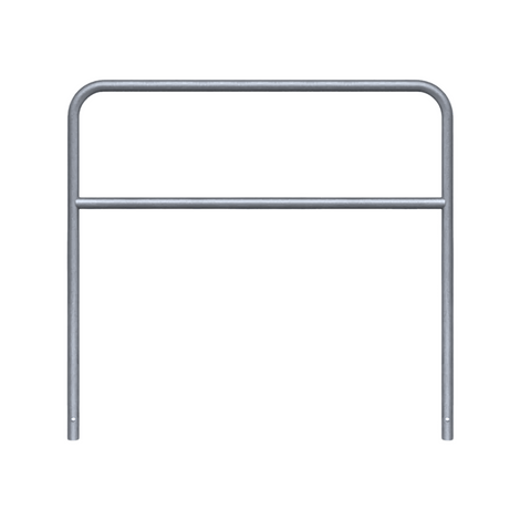 Verzinkt stalen fietssluis hek (1500x1400 mm) met Ø48 mm buizen, voor in beton verankering.