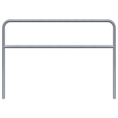 Verzinkt stalen fietssluis hek, 2000x1400 mm, Ø48 mm, voor betonverankering.