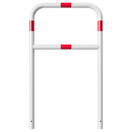 Fietssluis hek Ø48 mm voor verankering in beton in wit-rood en diverse breedtes