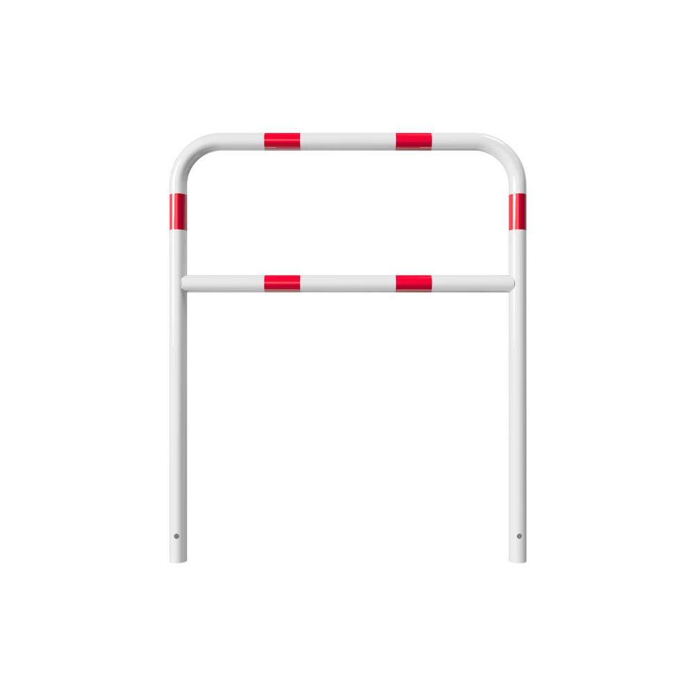 Fietssluis hek Ø48 mm | Breedte opties | Wit-rood | In beton verankeren