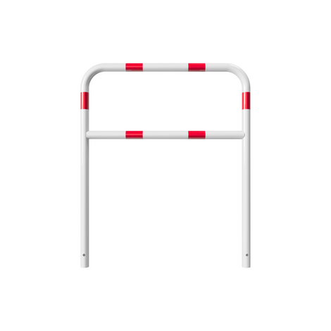Wit-rood fietssluis hek, Ø48 mm, 1000x1200 mm, voor in beton verankering.