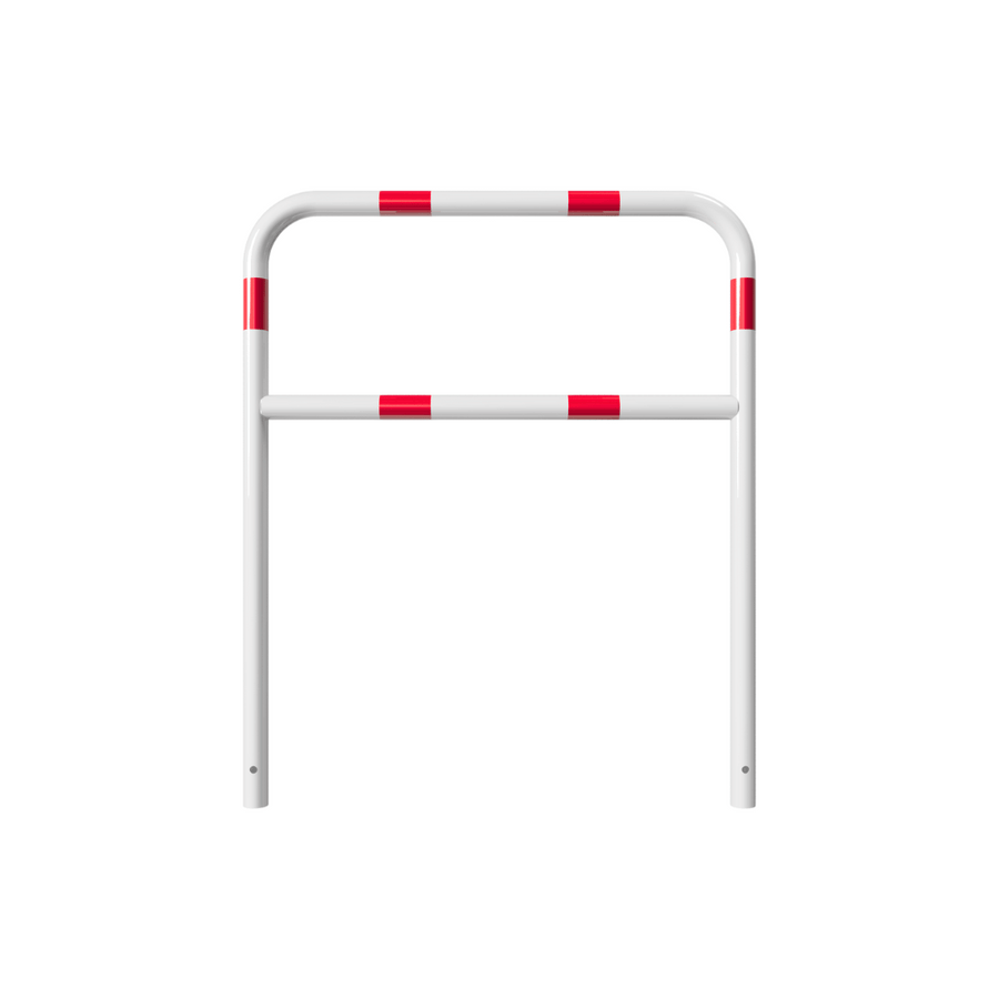 Fietssluis hek Ø48 mm | Breedte opties | Wit-rood | In beton verankeren