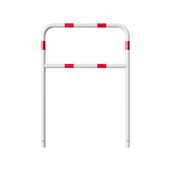 Wit-rood fietssluis hek, Ø48 mm, 1000x1400 mm, voor betonverankering.