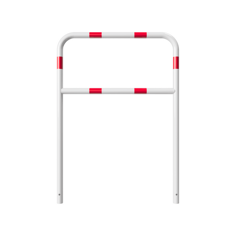 Wit-rood fietssluis hek, Ø48 mm, 1000x1400 mm, voor betonverankering.