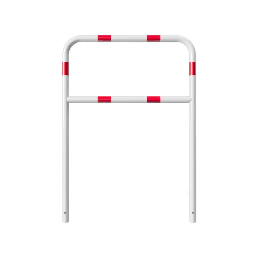 Fietssluis hek Ø48 mm | Breedte opties | Wit-rood | In beton verankeren