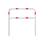Wit-rood fietssluis hek Ø48 mm, 1200x1200 mm, voor in beton verankering.