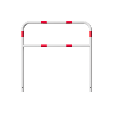 Wit-rood fietssluis hek Ø48 mm, 1200x1200 mm, voor in beton verankering.