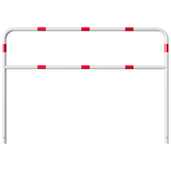 Wit-rood fietssluis hek (Ø48 mm, 2000x1400 mm) voor betonverankering.