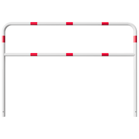 Wit-rood fietssluis hek (Ø48 mm, 2000x1400 mm) voor betonverankering.