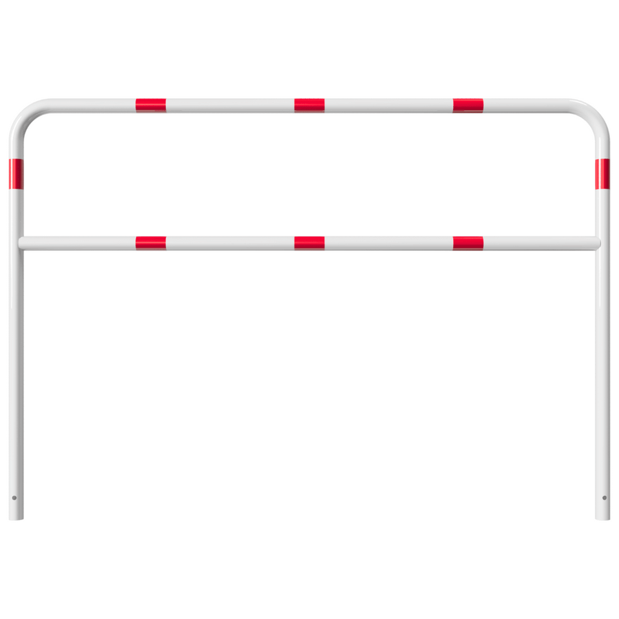 Fietssluis hek Ø48 mm | Breedte opties | Wit-rood | In beton verankeren