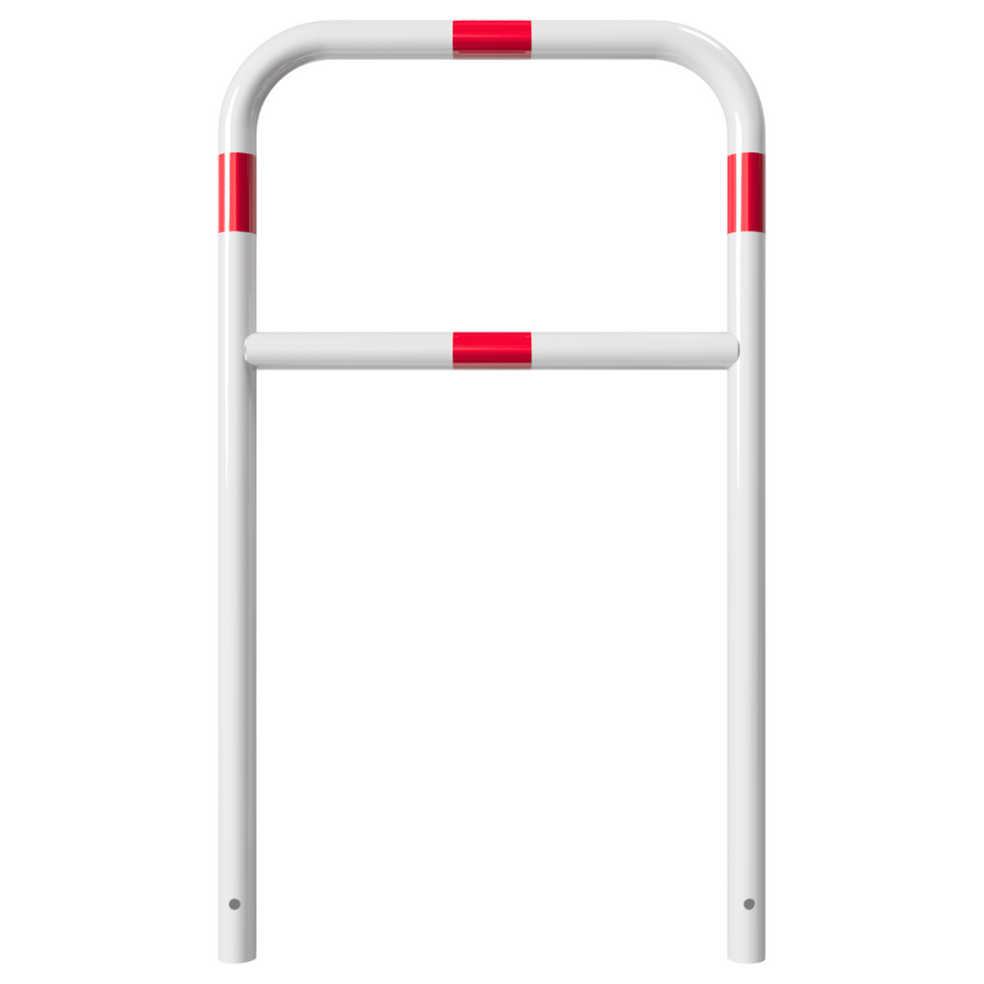 Fietssluis hek Ø48 mm | Breedte opties | Wit-rood | In beton verankeren