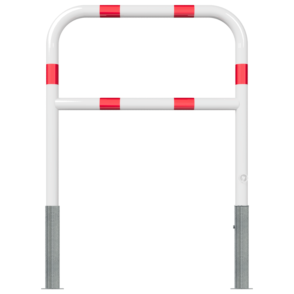 Fietssluis hek Ø60 mm uitneembaar met slot in wit-rood en diverse breedtes