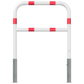 Wit-rood fietssluis hek, uitneembaar, Ø60 mm, met reflecterende strepen.