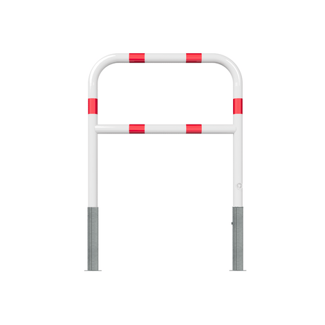 Wit-rood uitneembaar fietssluis hek, Ø60 mm, 1000 mm breed, met slot.