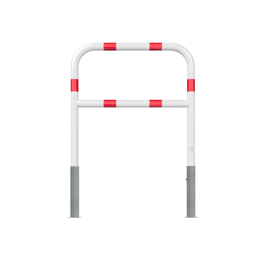 Fietssluis hek Ø60 mm | Uitneembaar met slot | Breedte opties | Wit-rood