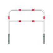 Wit-rood uitneembaar fietssluis hek, Ø60 mm, 1500 mm breed, met slot.