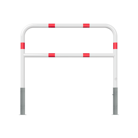 Wit-rood uitneembaar fietssluis hek, Ø60 mm, 1500 mm breed, met slot.