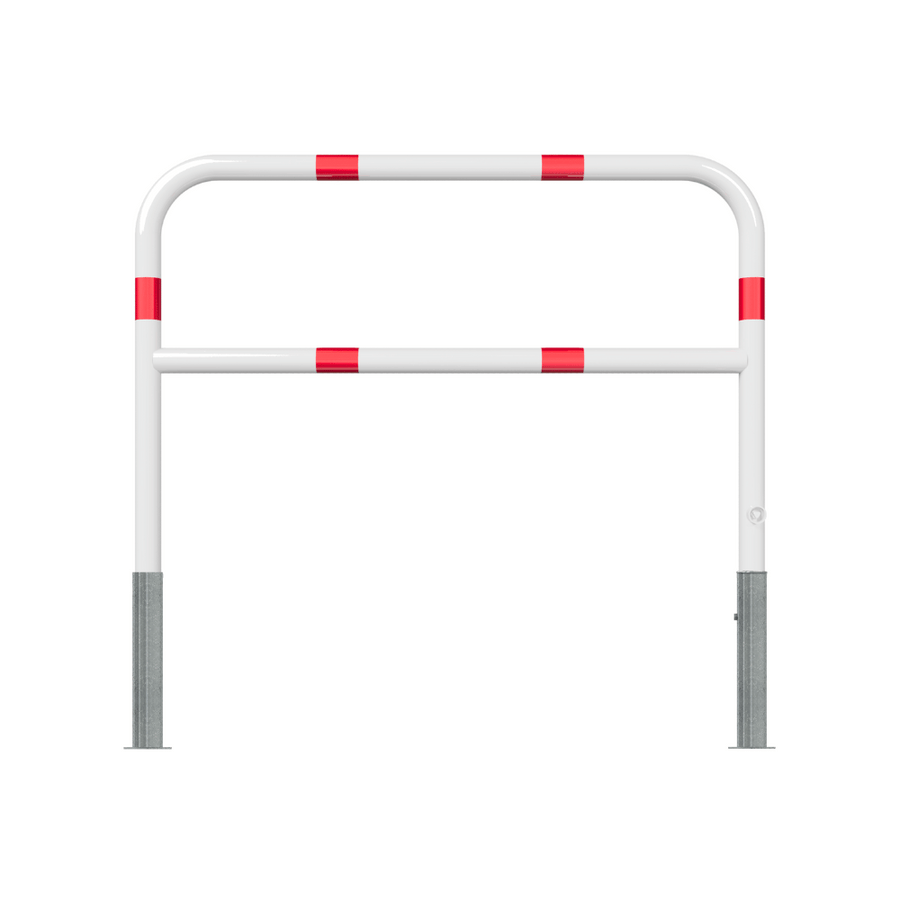 Fietssluis hek Ø60 mm | Uitneembaar met slot | Breedte opties | Wit-rood