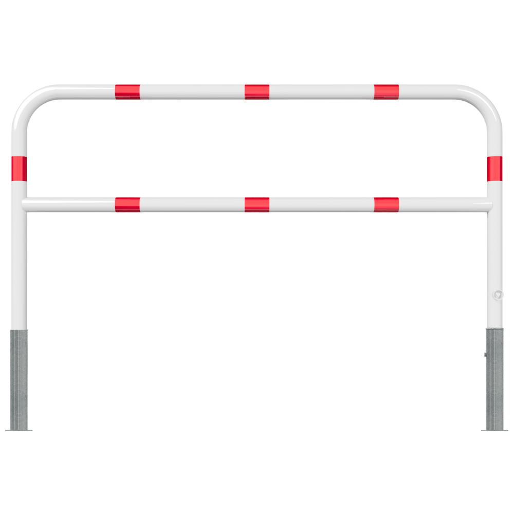 Fietssluis hek Ø60 mm | Uitneembaar met slot | Breedte opties | Wit-rood