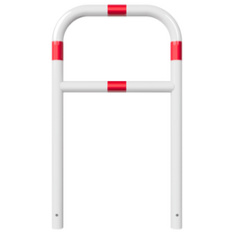 Fietssluis hek Ø60 mm voor verankering in beton in wit-rood en diverse breedtes