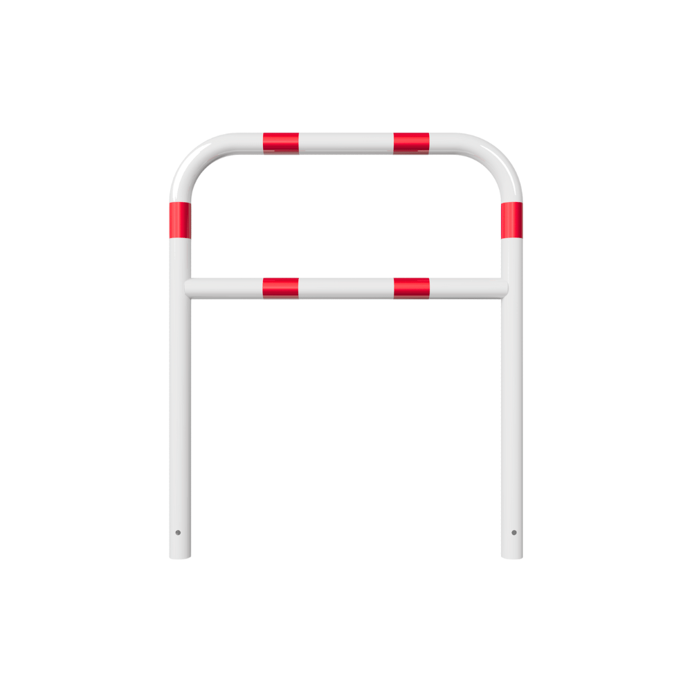 Fietssluis hek Ø60 mm | Breedte opties | Wit-rood | In beton verankeren