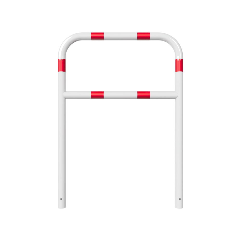 Fietssluis hek Ø60 mm | Breedte opties | Wit-rood | In beton verankeren