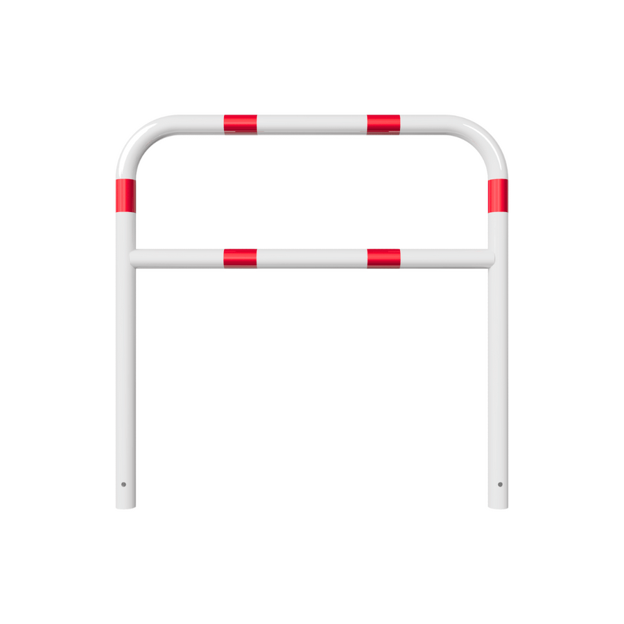 Fietssluis hek Ø60 mm | Breedte opties | Wit-rood | In beton verankeren