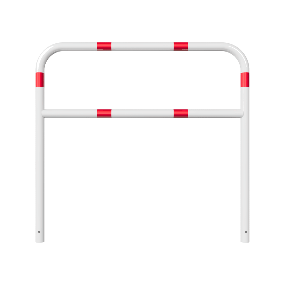 Fietssluis hek Ø60 mm | Breedte opties | Wit-rood | In beton verankeren