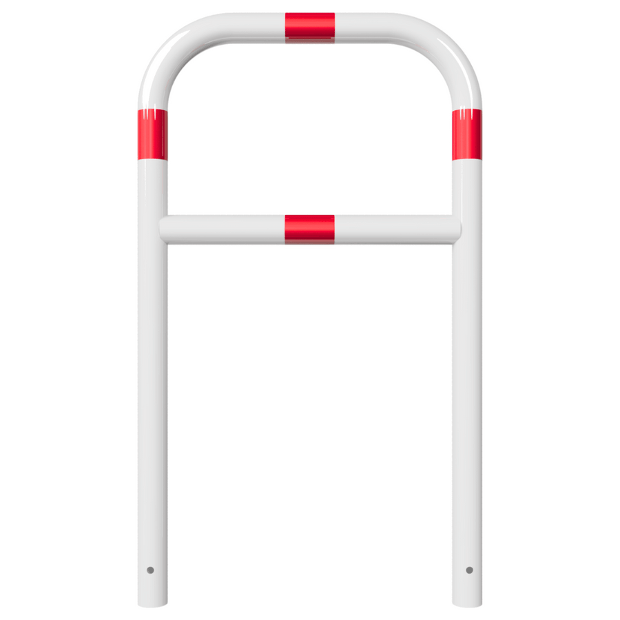 Fietssluis hek Ø60 mm | Breedte opties | Wit-rood | In beton verankeren