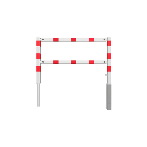 Wit-rood uitneembaar fietssluis hek met slot, 1500 mm breed.