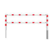 Wit-rood uitneembaar fietssluis hek van 2500 mm breed met slot.