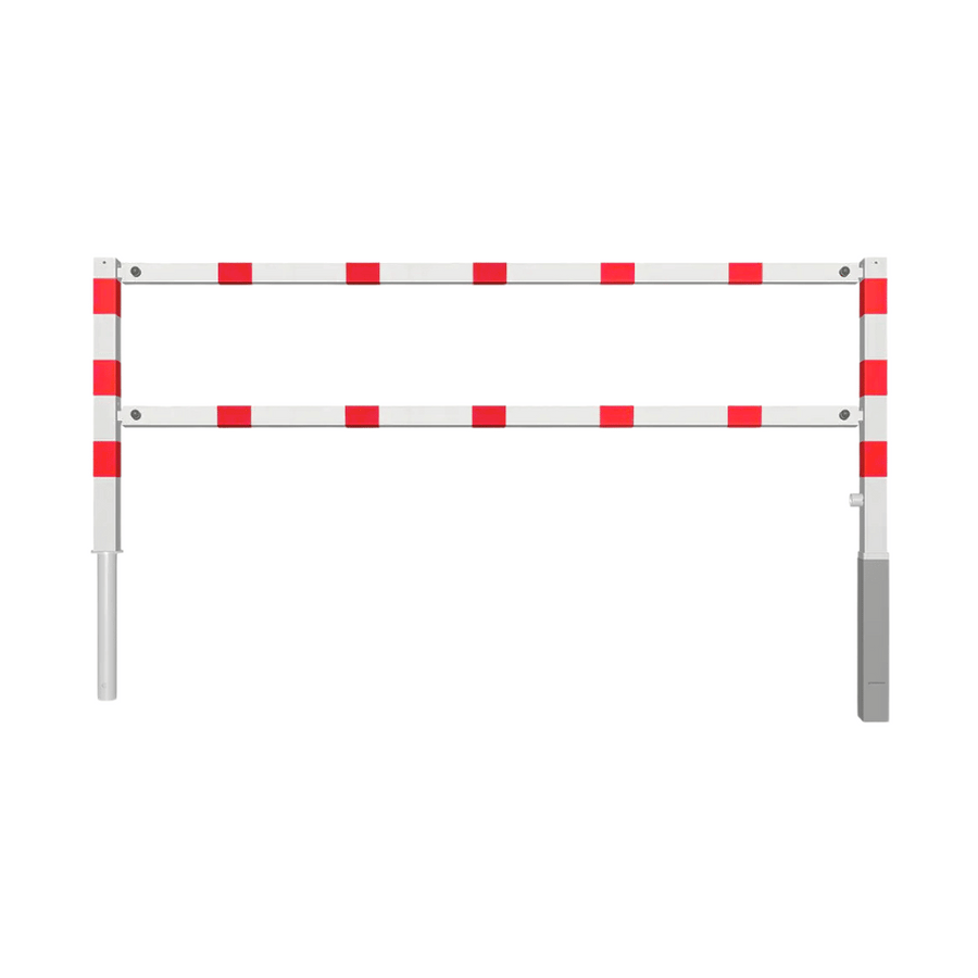 Fietssluis hek 70x70 mm | Uitneembaar met slot | Breedte opties | Wit-rood