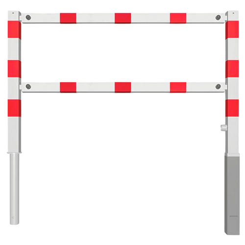 Fietssluis hek 70x70 mm | Uitneembaar met slot | Breedte opties | Wit-rood