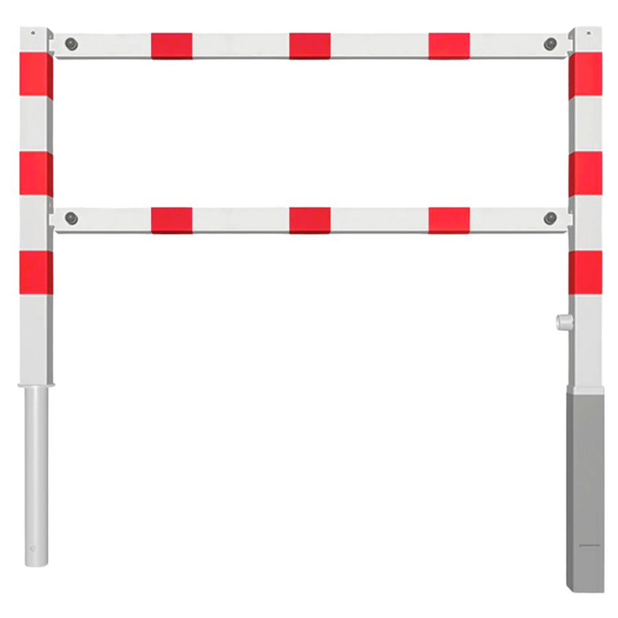 Fietssluis hek 70x70 mm | Uitneembaar met slot | Breedte opties | Wit-rood