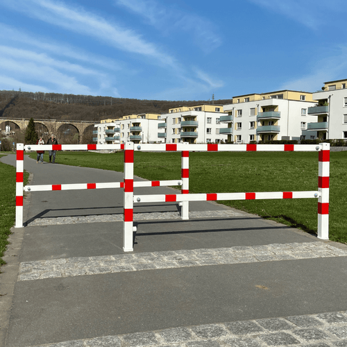 Fietssluis hek 70x70 mm | Uitneembaar met slot | Breedte opties | Wit-rood