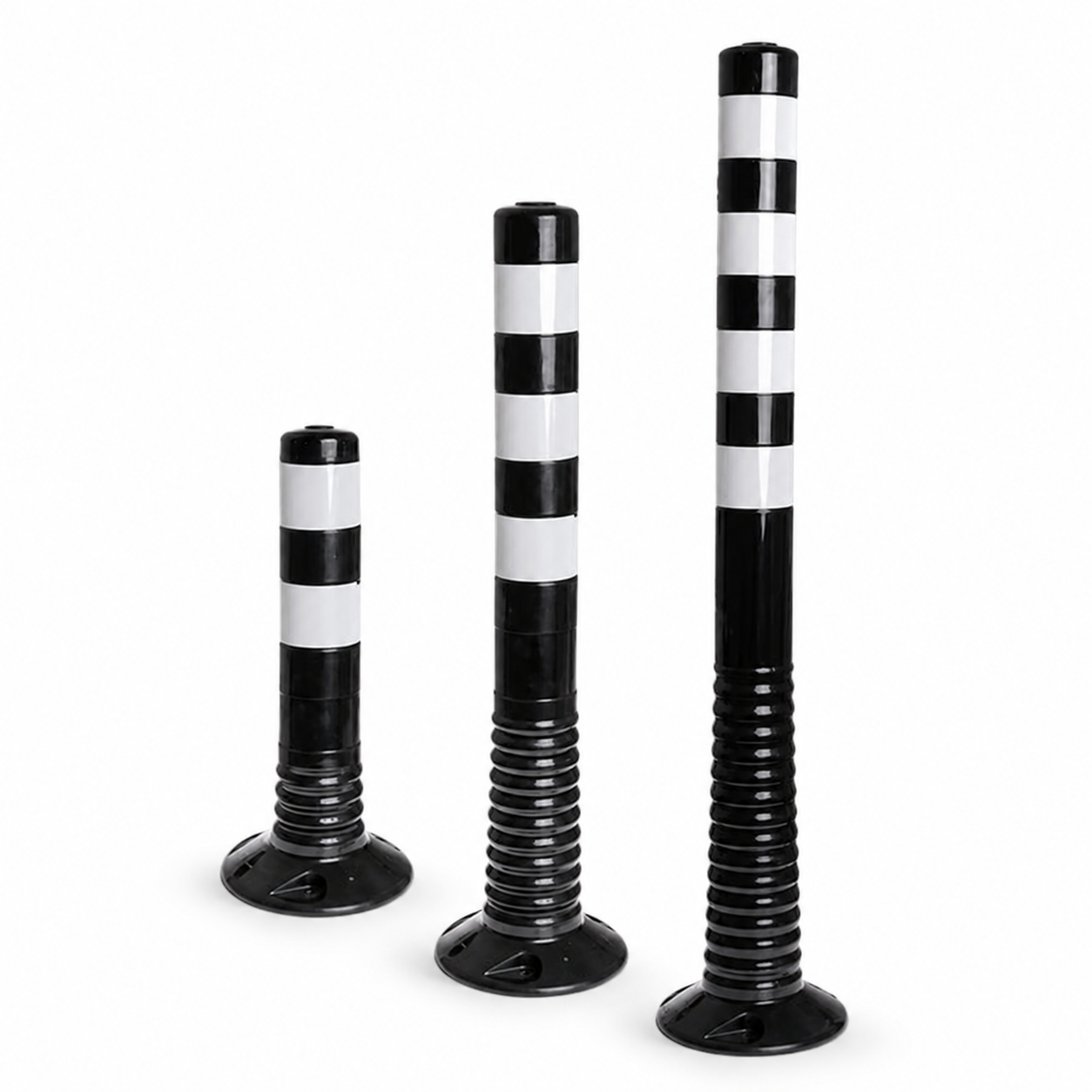 Flexibele paaltjes zwart-wit hoogte 450, 750, 1000 mm
