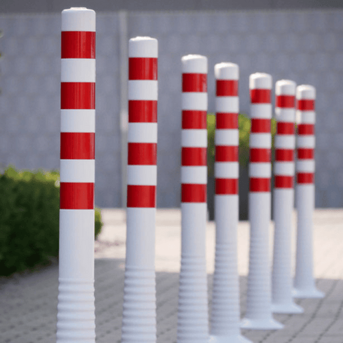 Flexibele paaltjes | Wit-rood | Hoogte 450, 750, 1000 mm