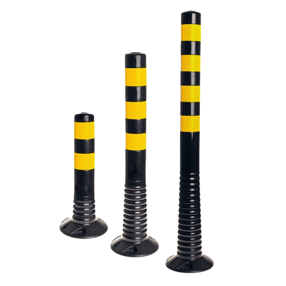 Flexibele afzetpaal | Zwart-geel | Hoogte 450, 750, 1000 mm