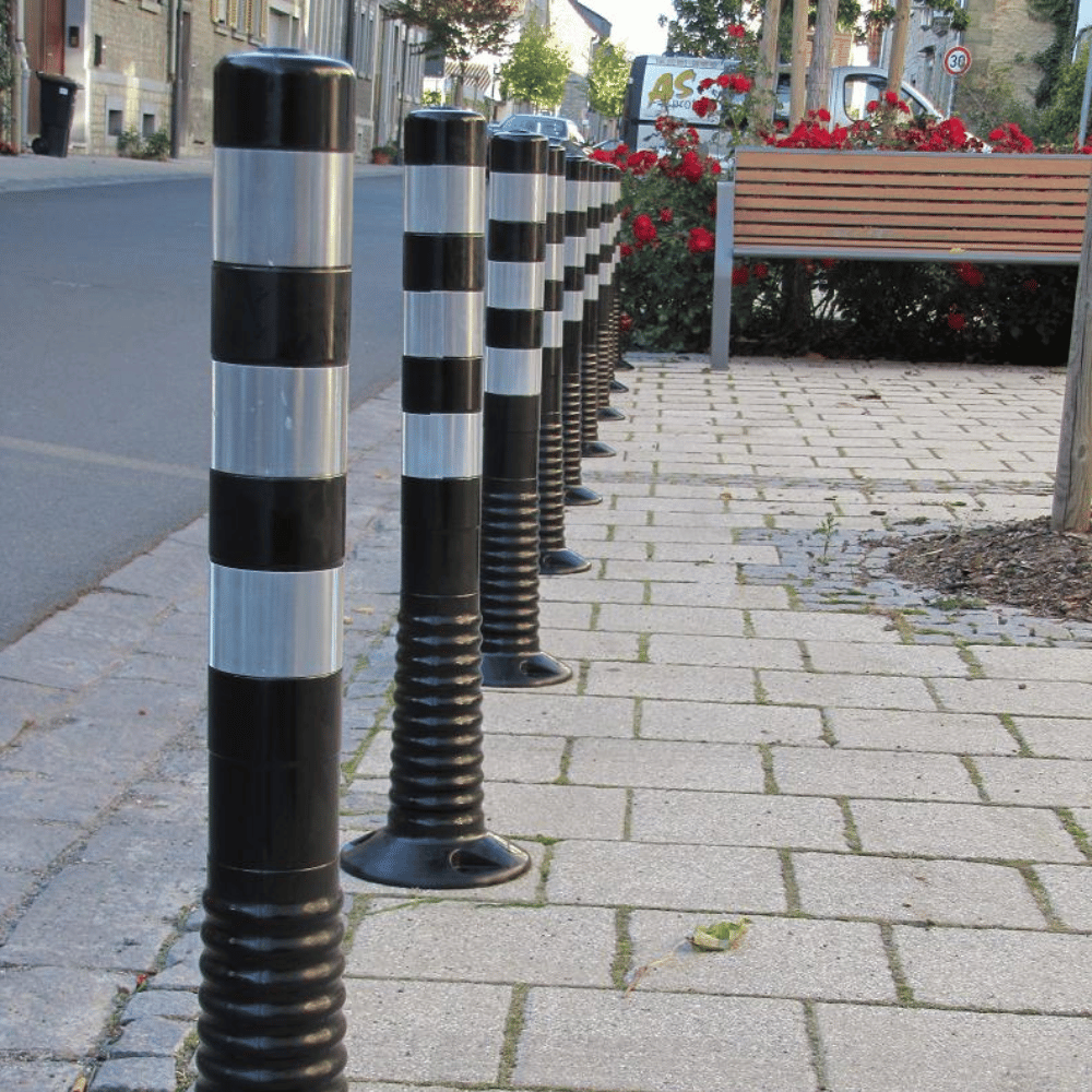 Flexibele afzetpaal | Zwart-wit | Hoogte 450, 750, 1000 mm