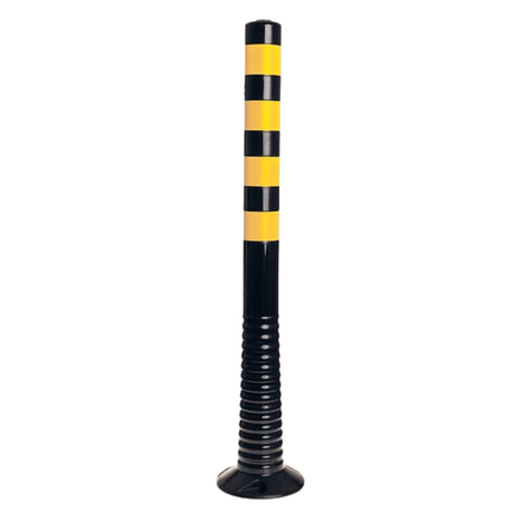 Flexibele paaltje, zwart-geel, 1000 mm hoog, met geribbelde basis.