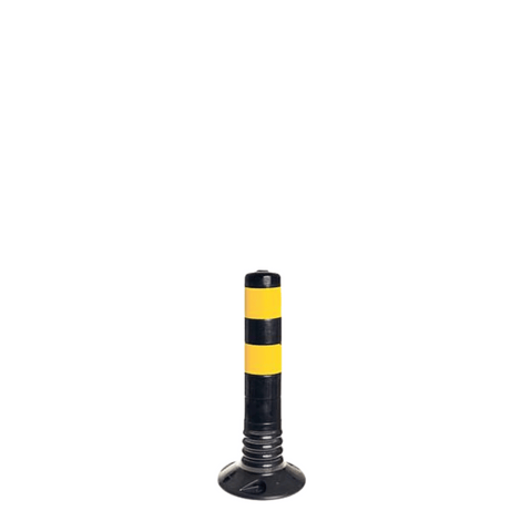 Flexibele paaltje, zwart-geel, 450 mm hoogte, met geribbelde basis.