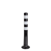Flexibele afzetpaal, zwart-wit gestreept, 750 mm hoog, met geribbelde voet.