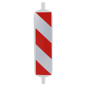 Geleidebaken klasse 1 folie, 60x60 mm, rood-wit gestreept, dubbelzijdige bevestiging.