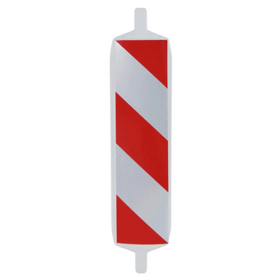 Geleidebaken klasse 1 folie, 60x60 mm, rood-wit gestreept, dubbelzijdige bevestiging.