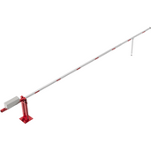 Rode handmatige slagboom, 700 cm, met contragewicht en pendelsteun.