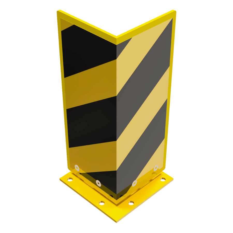 Kolombeschermer hoekprofiel | Geel-zwart | Voor vloermontage (flexibel)