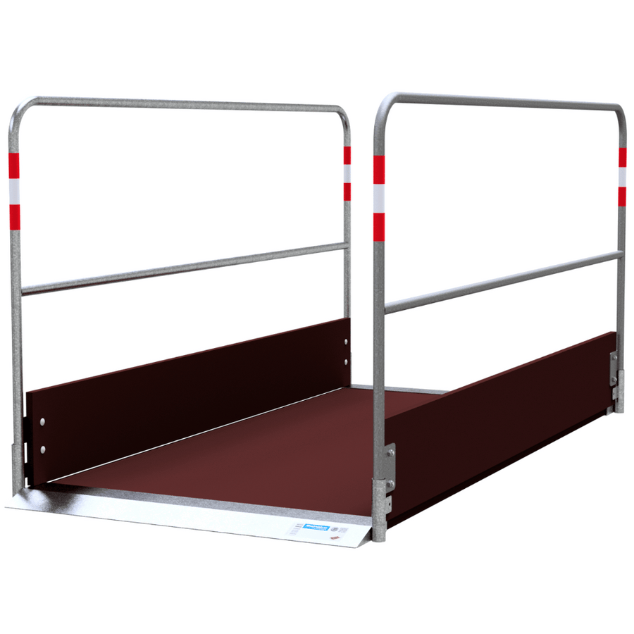 Houten loopbrug | 100-330 cm | Met stalen frame en zijgeleiding