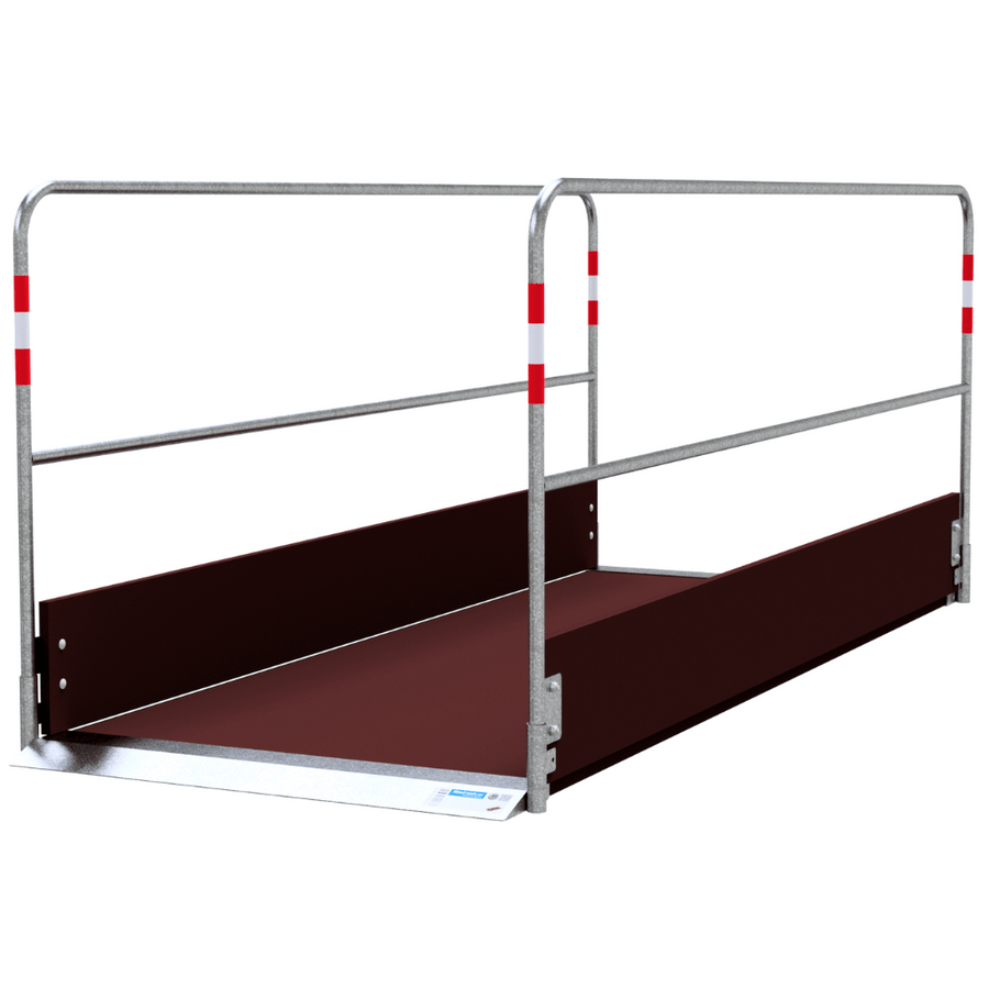 Houten loopbrug | 100-330 cm | Met stalen frame en zijgeleiding