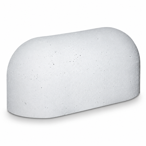 Jumboblok wit 330 kg van Oud Hollands stampbeton voor aanrijdbeveiliging en terreinafbakening, uitgevoerd in wit RAL 9016.