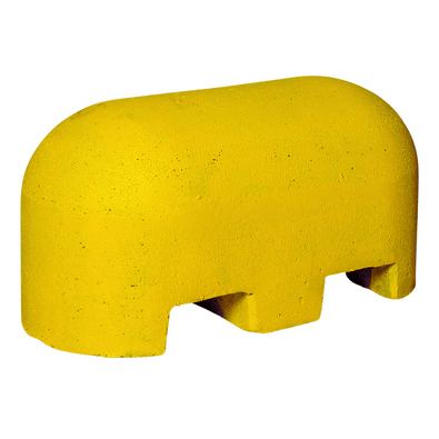 Geel Jumboblok van Oud Hollands stampbeton met lepelgaten, 310 kg.